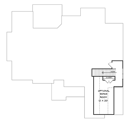 Cottage, Craftsman, Traditional House Plan 58284 with 3 Beds, 3 Baths, 2 Car Garage Second Level Plan