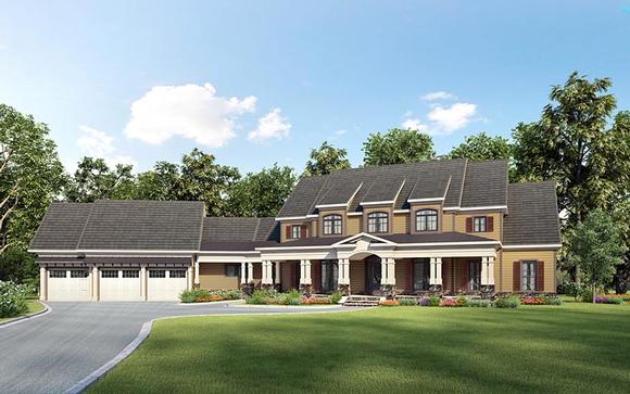 Country, Southern House Plan 58285 with 4 Beds, 5 Baths, 3 Car Garage Elevation