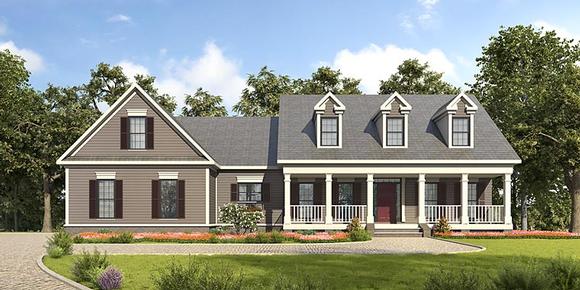 Country, Southern House Plan 58288 with 3 Beds, 3 Baths, 2 Car Garage Elevation
