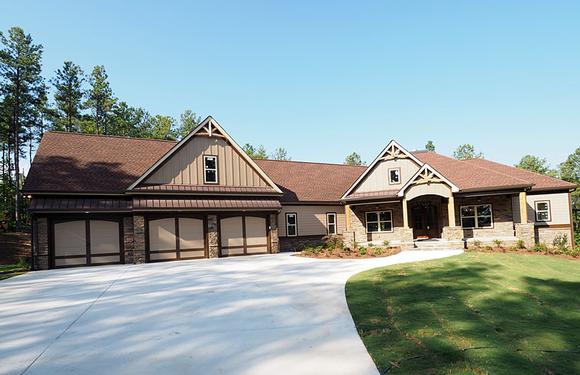 Cottage, Country, Craftsman, Traditional House Plan 58299 with 4 Beds, 4 Baths, 3 Car Garage Elevation