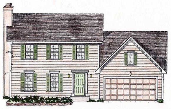 House Plan 58446 with 4 Beds, 3 Baths, 2 Car Garage Elevation