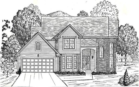 House Plan 58461 with 4 Beds, 3 Baths, 2 Car Garage Elevation