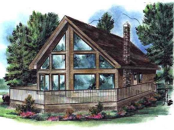 Contemporary House Plan 58502 with 3 Beds, 1 Baths Elevation