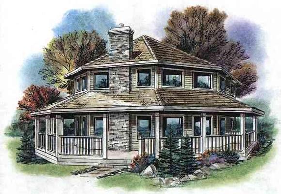 Contemporary House Plan 58513 with 3 Beds, 2 Baths Elevation