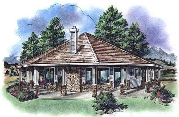 Contemporary House Plan 58519 with 1 Beds, 1 Baths Elevation