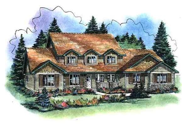Country House Plan 58532 with 5 Beds, 4 Baths, 3 Car Garage Elevation