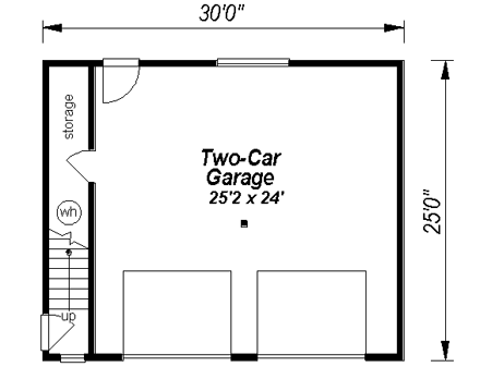 Cape Cod, Contemporary, Craftsman 2 Car Garage Apartment Plan 58541 with 1 Beds, 1 Baths First Level Plan