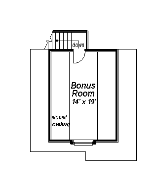 Tudor House Plan 58542 with 3 Beds, 2 Baths, 2 Car Garage Second Level Plan
