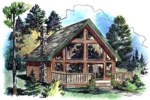 Contemporary House Plan 58544 with 2 Beds, 1 Baths Elevation