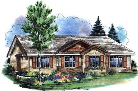 One-Story, Traditional Multi-Family Plan 58547 with 4 Beds, 2 Baths Elevation