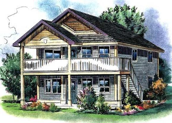 Narrow Lot, Traditional Multi-Family Plan 58549 with 6 Beds, 4 Baths Elevation