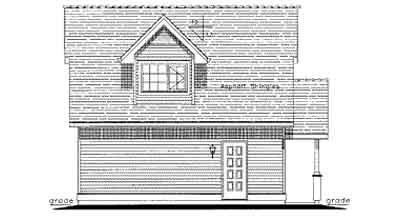 Cottage, Traditional 2 Car Garage Apartment Plan 58567 with 1 Beds, 1 Baths Rear Elevation