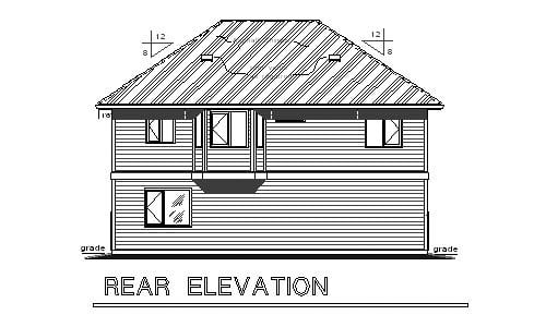 European, Ranch, Traditional 3 Car Garage Apartment Plan 58569 with 2 Beds, 2 Baths Rear Elevation