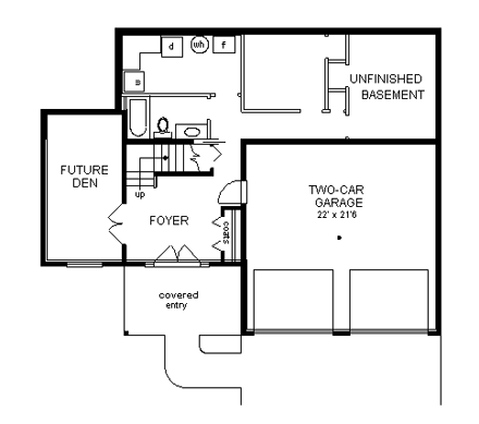 European House Plan 58631 with 3 Beds, 2 Baths, 2 Car Garage First Level Plan