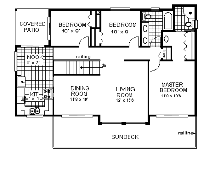 European House Plan 58631 with 3 Beds, 2 Baths, 2 Car Garage Second Level Plan