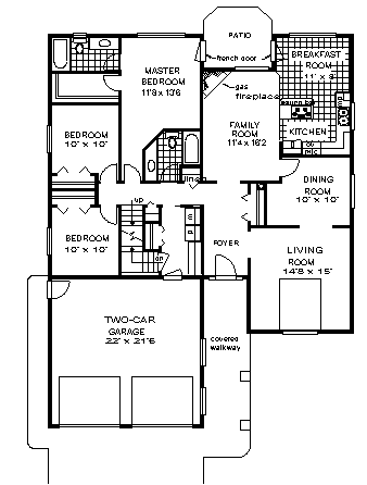 House Plan 58646 - Ranch Style with 1695 Sq Ft, 3 Bed, 2 Bath