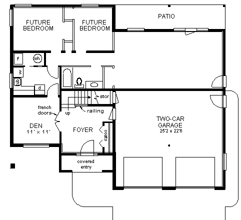 House Plan 58776 - European Style with 1862 Sq Ft, 3 Bed, 2 Bath