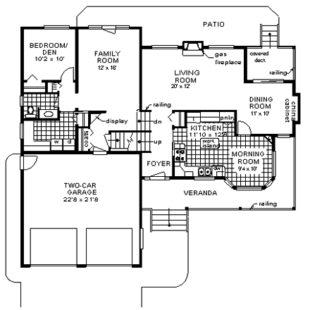 Country House Plan 58782 with 5 Beds, 3 Baths, 2 Car Garage First Level Plan