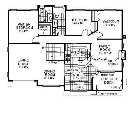 European House Plan 58792 with 4 Beds, 2 Baths, 2 Car Garage Second Level Plan