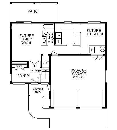 European House Plan 58877 with 3 Beds, 1 Baths, 2 Car Garage Lower Level Plan