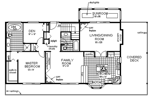European House Plan 58879 with 4 Beds, 3 Baths, 2 Car Garage Level One