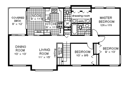 Florida House Plan 58881 with 3 Beds, 2 Baths, 2 Car Garage First Level Plan