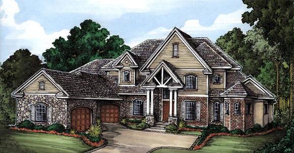 One-Story, Traditional House Plan 58936 with 3 Beds, 4 Baths, 2 Car Garage Elevation