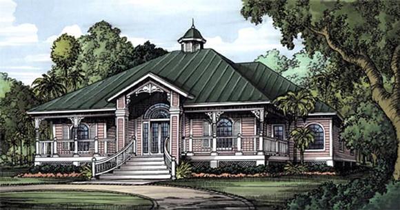 Florida, One-Story House Plan 58948 with 3 Beds, 3 Baths Elevation