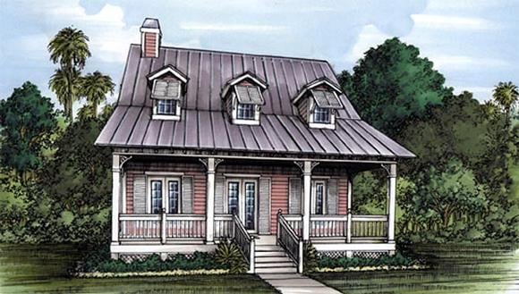 Florida House Plan 58950 with 3 Beds, 2 Baths Elevation