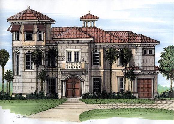 Florida House Plan 58971 with 3 Beds, 4 Baths, 1 Car Garage Elevation