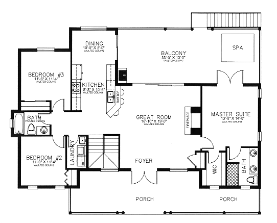 Cabin, Log House Plan 58982 with 5 Beds, 4 Baths Level One