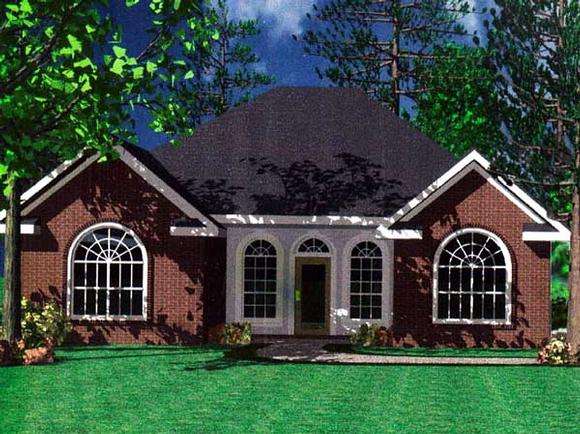 Bungalow, Cottage, European, Traditional House Plan 59001 with 3 Beds, 2 Baths Elevation