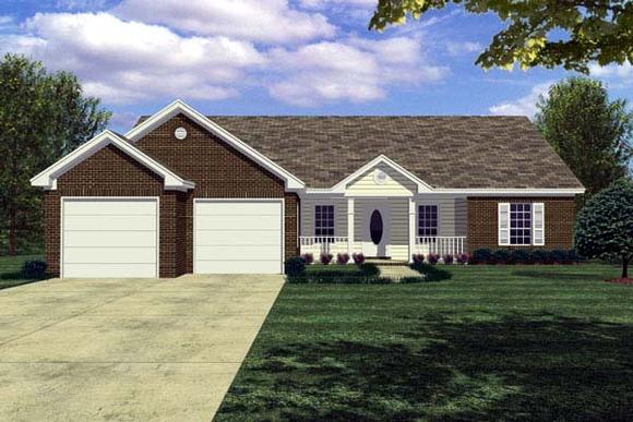 Cottage, Ranch, Traditional House Plan 59003 with 3 Beds, 2 Baths, 2 Car Garage Elevation