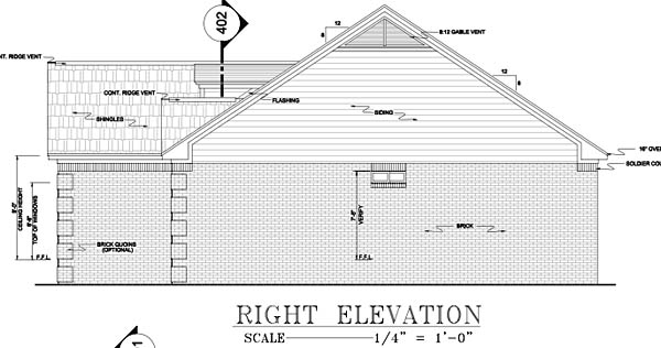 European, Ranch, Traditional Plan with 1751 Sq. Ft., 3 Bedrooms, 2 Bathrooms, 2 Car Garage Picture 8