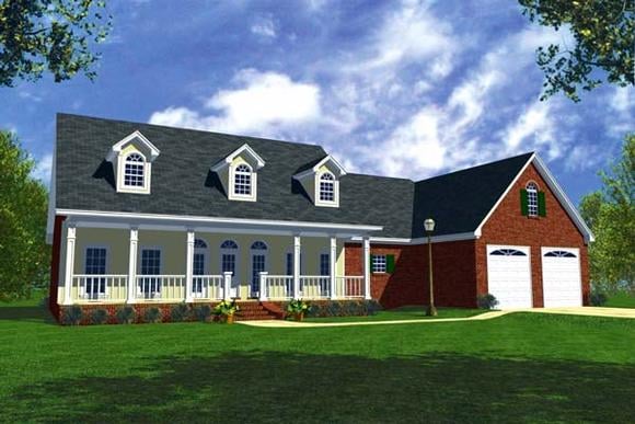 Country, Ranch, Southern, Traditional House Plan 59012 with 3 Beds, 3 Baths, 2 Car Garage Elevation