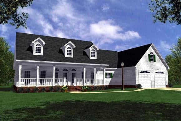 Country, Farmhouse, Ranch House Plan 59013 with 3 Beds, 3 Baths, 2 Car Garage Elevation