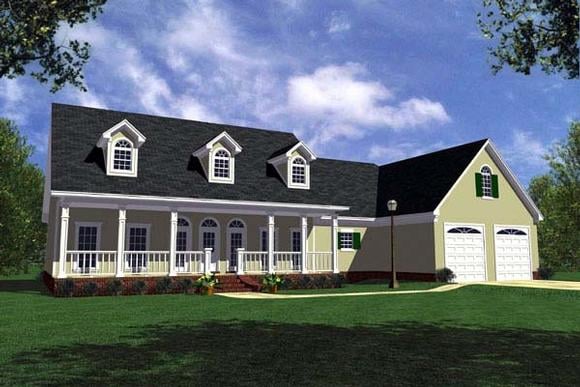 Country, Farmhouse, Ranch House Plan 59014 with 3 Beds, 3 Baths, 2 Car Garage Elevation