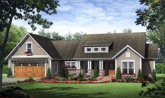 Cottage, Country, Craftsman House Plan 59027 with 3 Beds, 2 Baths, 2 Car Garage Elevation