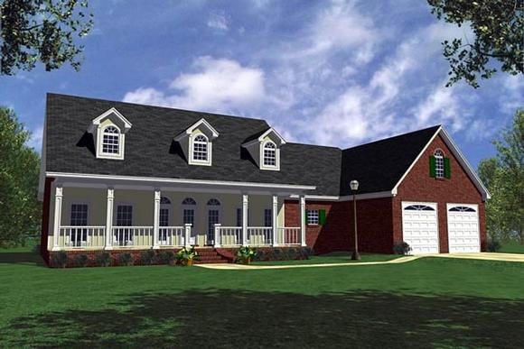 Country, Farmhouse, Ranch, Southern House Plan 59030 with 3 Beds, 3 Baths, 2 Car Garage Elevation