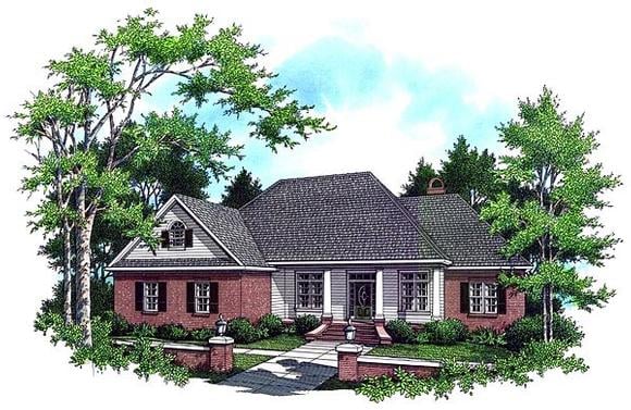 Country, European, French Country, Traditional House Plan 59034 with 3 Beds, 3 Baths, 2 Car Garage Elevation