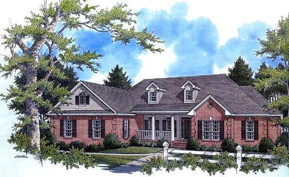 Country, European, Southern, Traditional House Plan 59038 with 4 Beds, 3 Baths, 2 Car Garage Elevation