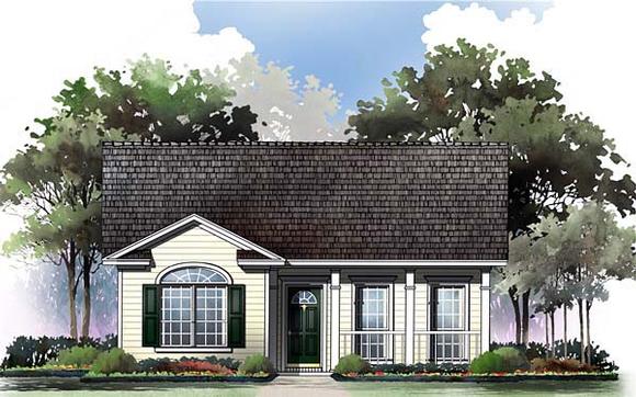 Ranch, Traditional House Plan 59043 with 2 Beds, 2 Baths Elevation