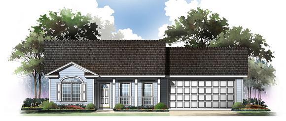 Cape Cod, Country, Ranch, Traditional House Plan 59045 with 2 Beds, 2 Baths, 2 Car Garage Elevation