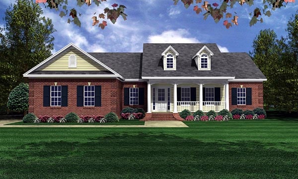 Country, Traditional House Plan 59050 with 3 Beds, 2 Baths, 2 Car Garage Elevation