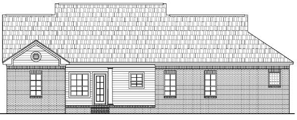 Country, Traditional House Plan 59050 with 3 Beds, 2 Baths, 2 Car Garage Rear Elevation