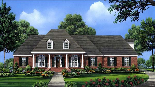 Colonial, Country, European, Southern Plan with 2501 Sq. Ft., 4 Bedrooms, 3 Bathrooms, 2 Car Garage Picture 7