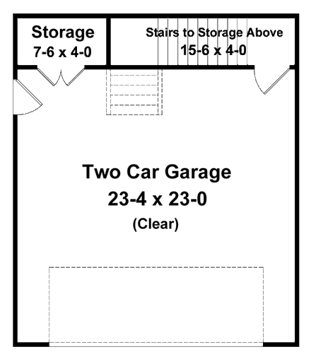 Traditional 2 Car Garage Plan 59076 First Level Plan