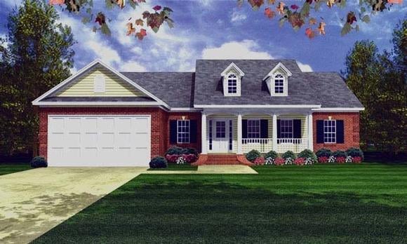 Country, Ranch, Southern, Traditional House Plan 59081 with 3 Beds, 2 Baths, 3 Car Garage Elevation