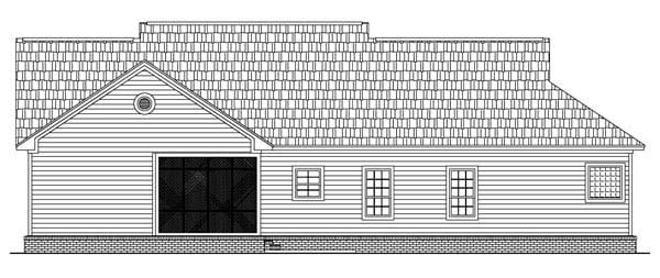Country, Traditional House Plan 59085 with 3 Beds, 3 Baths, 2 Car Garage Rear Elevation