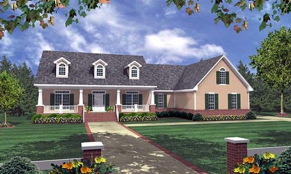 Craftsman, Ranch, Traditional House Plan 59089 with 3 Beds, 3 Baths, 2 Car Garage Elevation